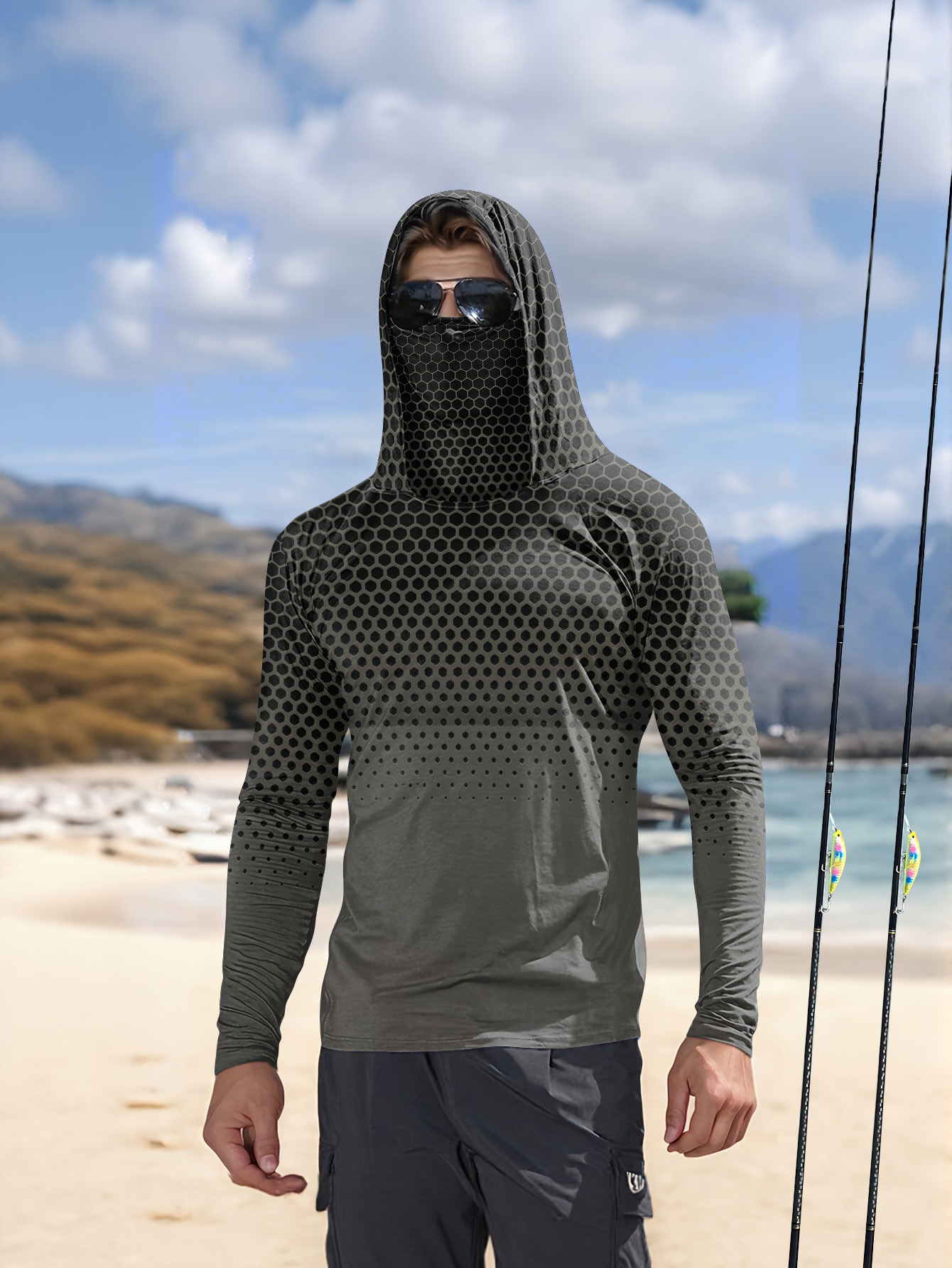 Men Summer UPF50+ Fishing Hood - огляд і ціна Sports Mask Breathable